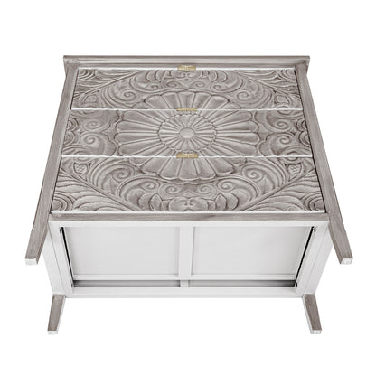 3 Drawer Cabinet, American Furniture, Suitable For Bedroom, Living Room - Light Gray