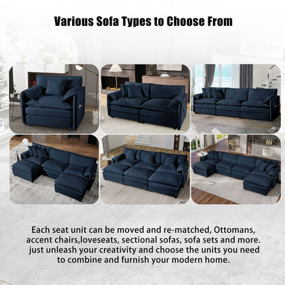 Modern Oversized Accent Chair, Comfy Single Sofa With Large Seat (Set of 2)