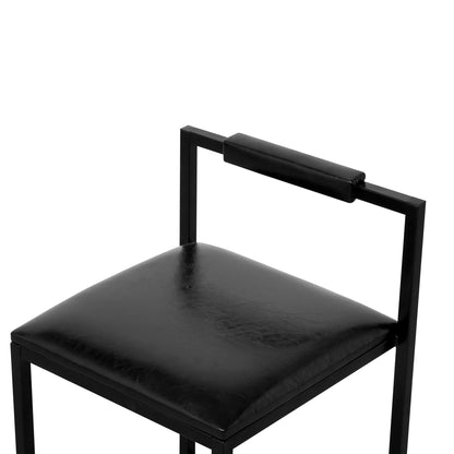 Elegant Bar Stool Set With Backrest And Footrest, Counter Height (Set of 2)