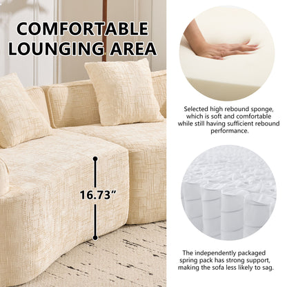 Curved Compressed Sofa, Nordic-Style Design For Living Room