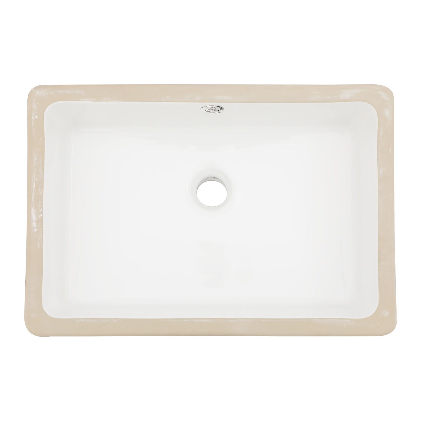 Modern Ceramic Rectangular Undermount Bathroom Sink With Overflow