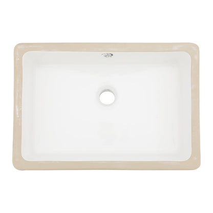 Modern Ceramic Rectangular Undermount Bathroom Sink With Overflow