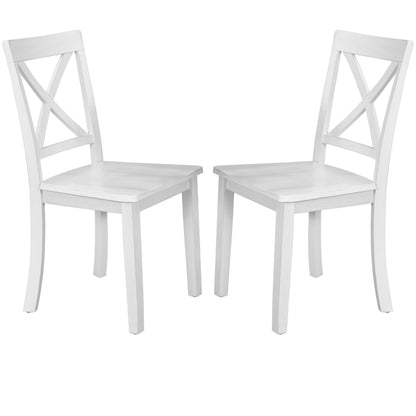 5 Pieces Dining Table And Chairs Set For 4 Persons, Kitchen Room Solid Wood Table With 4 Chairs