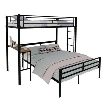 Bunk Bed With Built In Desk & Guardrail Frame