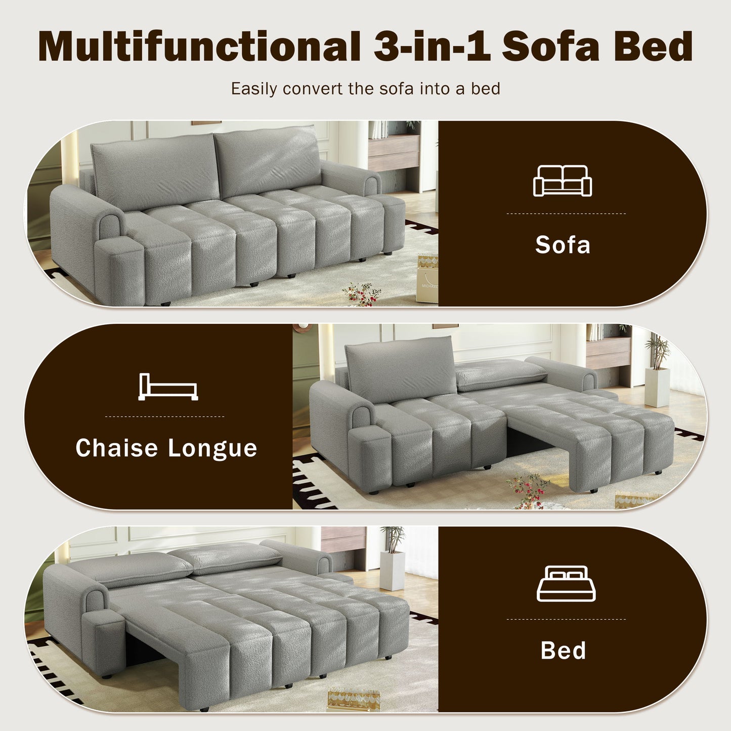 4 Seater Modern Couch With Seats Storage