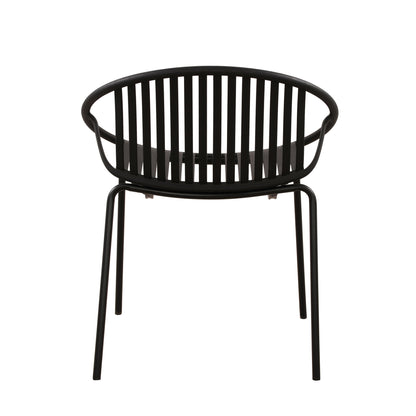 Stackable Outdoor Chairs With Breathable Plastic Backrest (Set of 2)