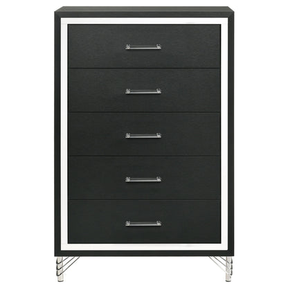 Malcolm - 5 Drawer Bedroom Chest - Black
