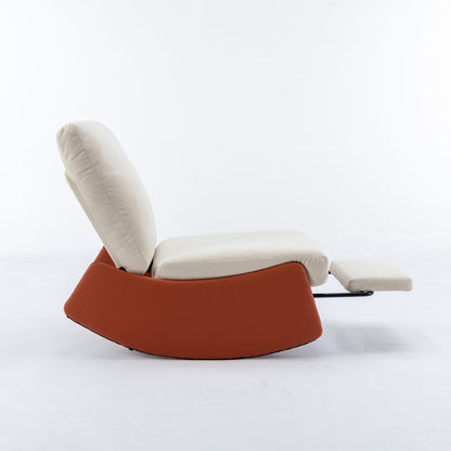 Modern Rocking Chair Recliner, Comfy Rocker Nursery Chair With Footrest, Accent Reading Chair, Upholstered Lounge Chair For Relaxing, Resting, Soft Padded Rocker For Indoor Living Room Bedroom
