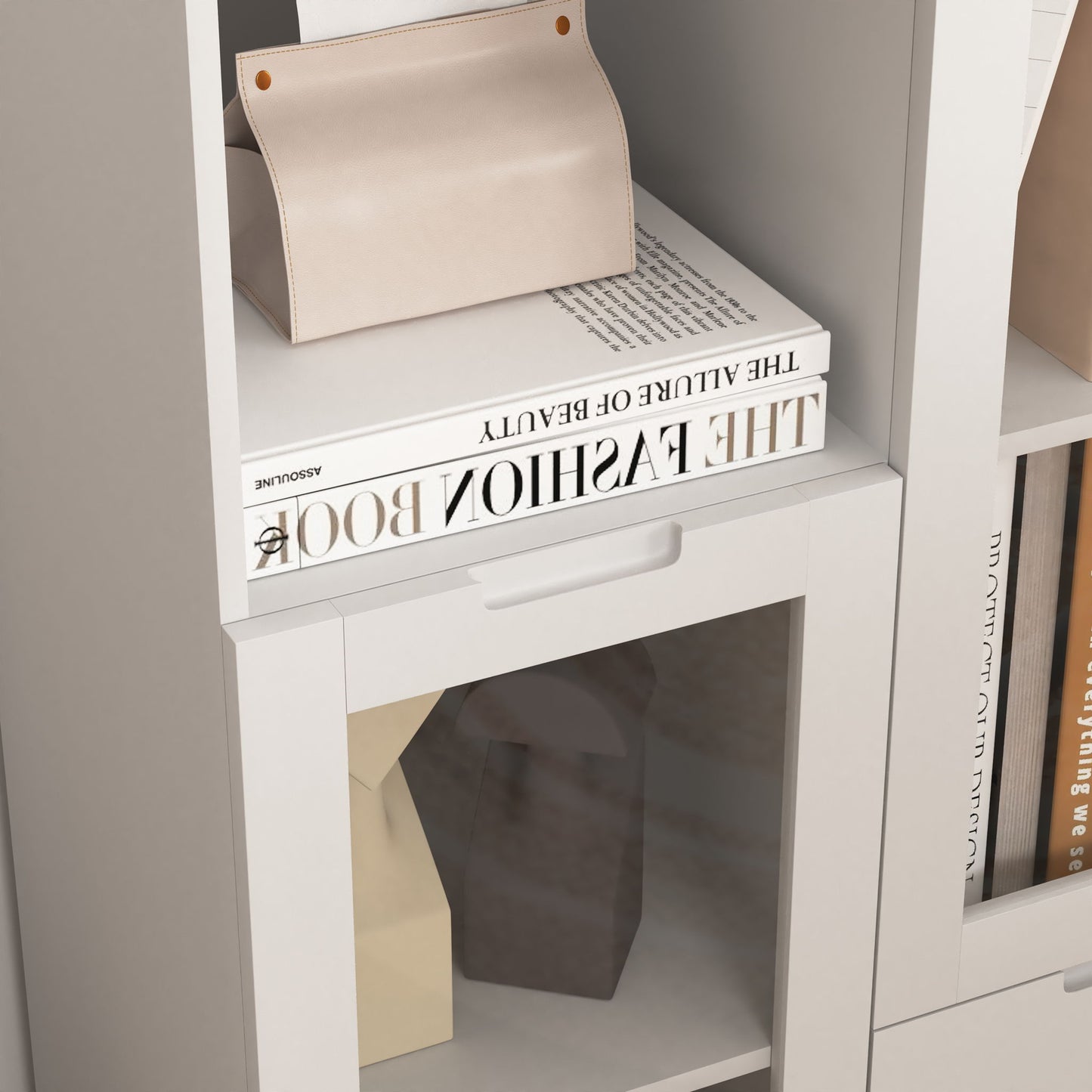 Modern Cabinet With Glass Doors And Drawer