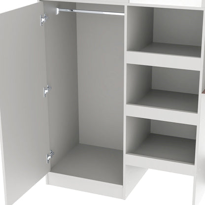 Loft Bed With Built In Wardrobe, Desk, Shelves, And Drawers