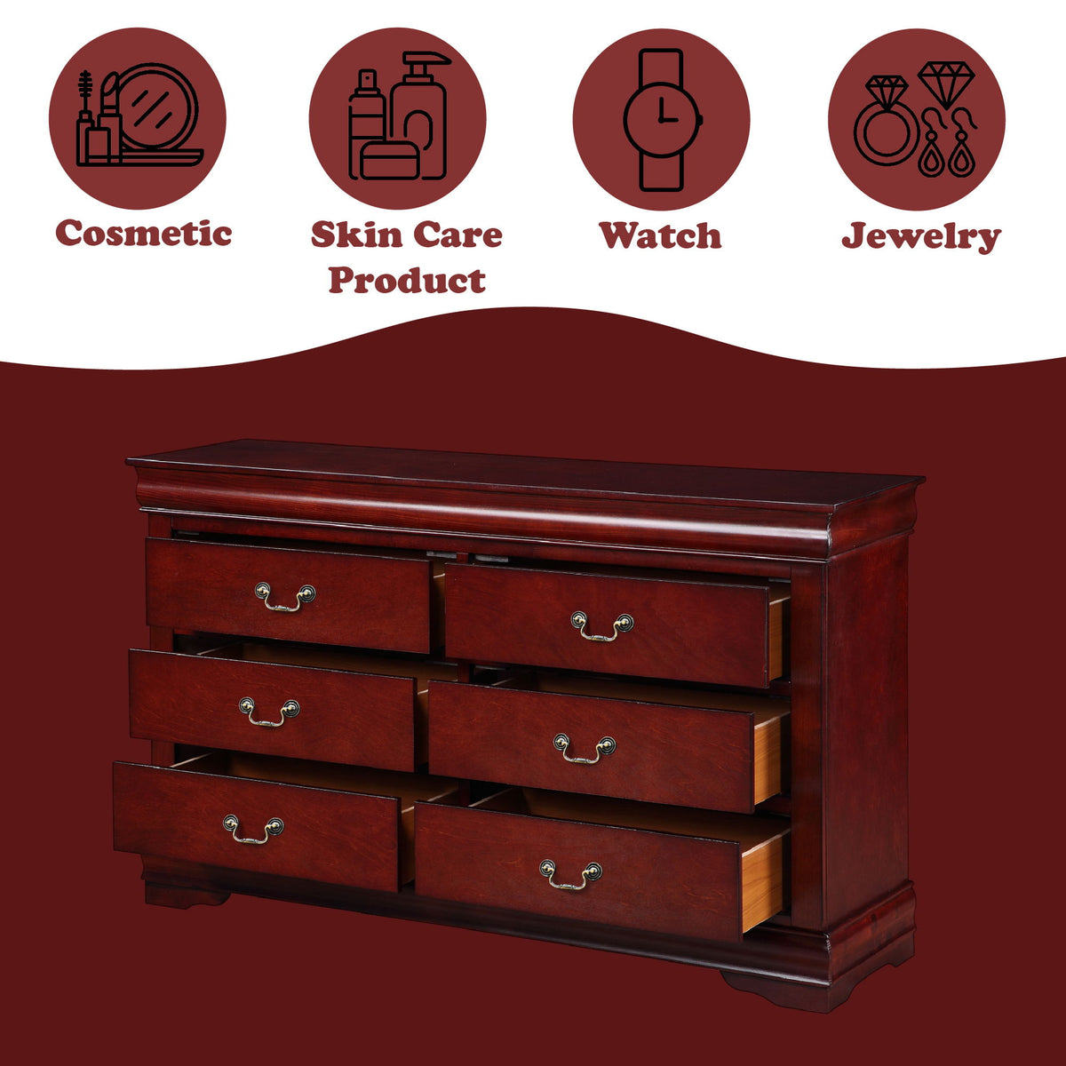 Louis Philippe - Bedroom Dresser, Sleek Design