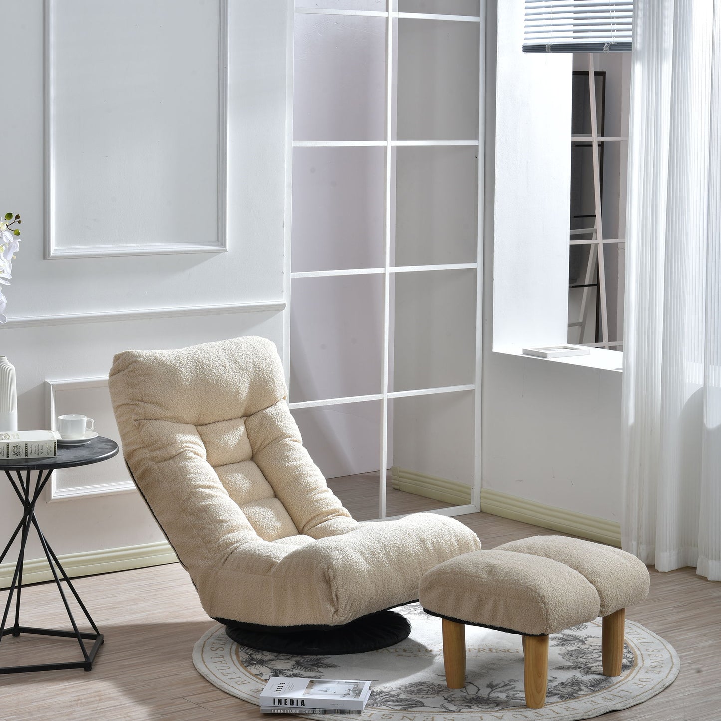 Adjustable Japanese Reclining Floor Chair Sofa With Metal Frame For Living Room