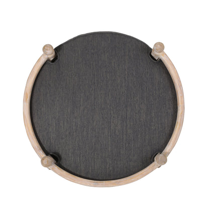 Round Pet Sofa, Wide Upholstered Pet Bed - Charcoal