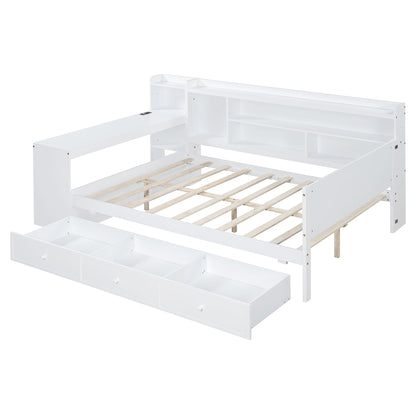 Daybed With 3 Drawers USB Ports And Desk