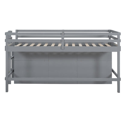 Loft Bed With 4 Drawers, Underneath Cabinet And Shelves