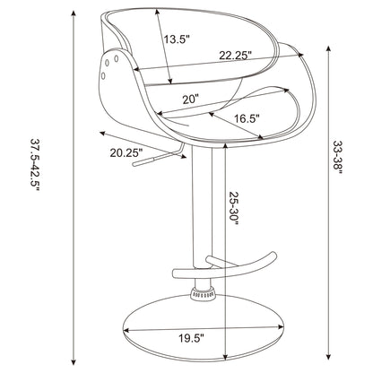 Ergonomic Adjustable Bar Stool - Ivory