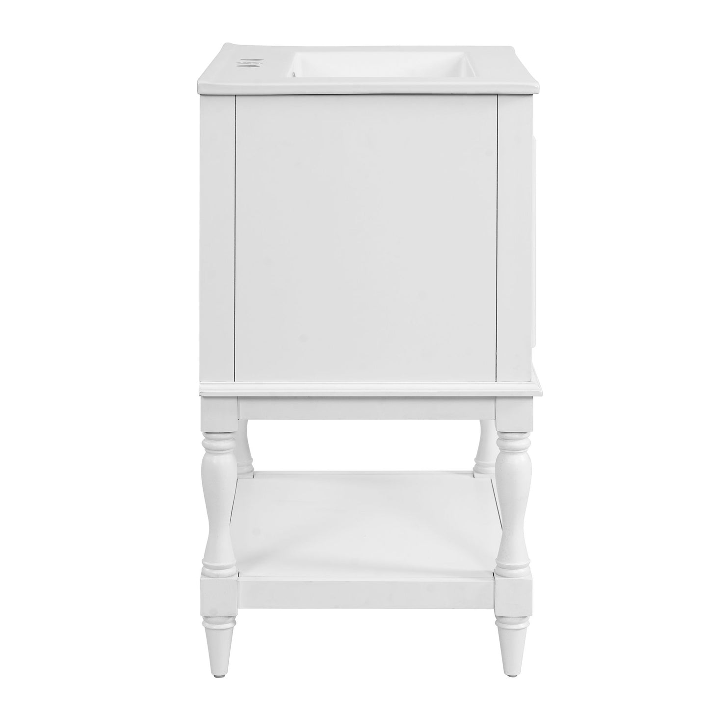 Modern Bathroom Vanity With Sink, Rectangular Cabinet With Open Shelf And Closed Storage