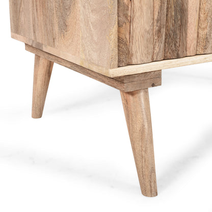 Stylish Style 2 Drawer 2 Door Cabinet, Mango Wood - Natural