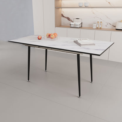 Modern Extendable Dining Table And Chair Set For 2 - 6 People