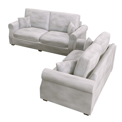 Contemporary 2 Piece Sofa Set With Matching Pillows