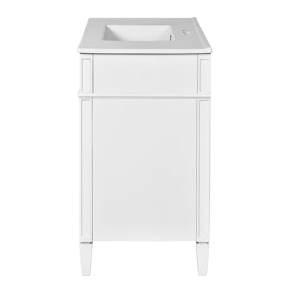 Bathroom Vanity With Mirror Cabinet, Single Sink With 2 Soft Closing Doors And 4 Drawers