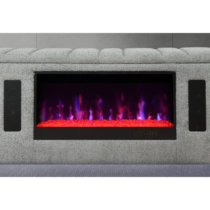 Isaiah - 5 Piece Bedroom Set With TV Lift-LED, Speakers And Fireplace
