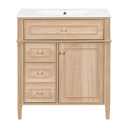 Bathroom Vanity With Sink, Flip Out Drawer, 2 Soft Close Drawers, 1 Soft Close Door - Wood