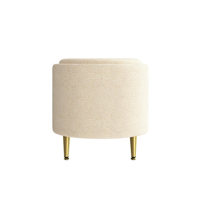 Modern Oval Storage Ottoman With Upholstery