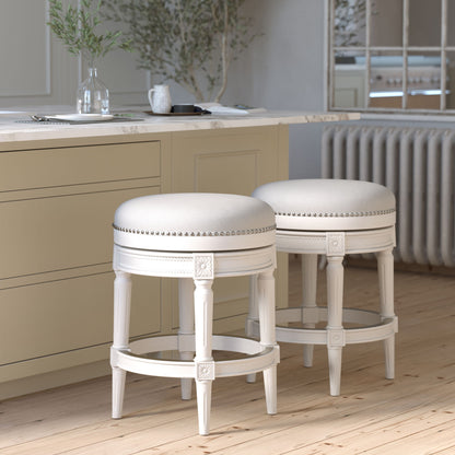 Rustic Elegance Backless Swivel Stool