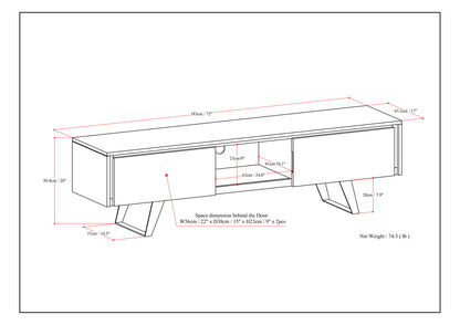 Lowry - Handcrafted TV Media Stand - Walnut