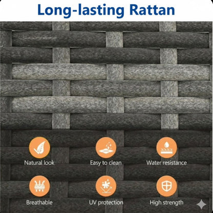 All-Weather Square Rattan Patio Dining Table