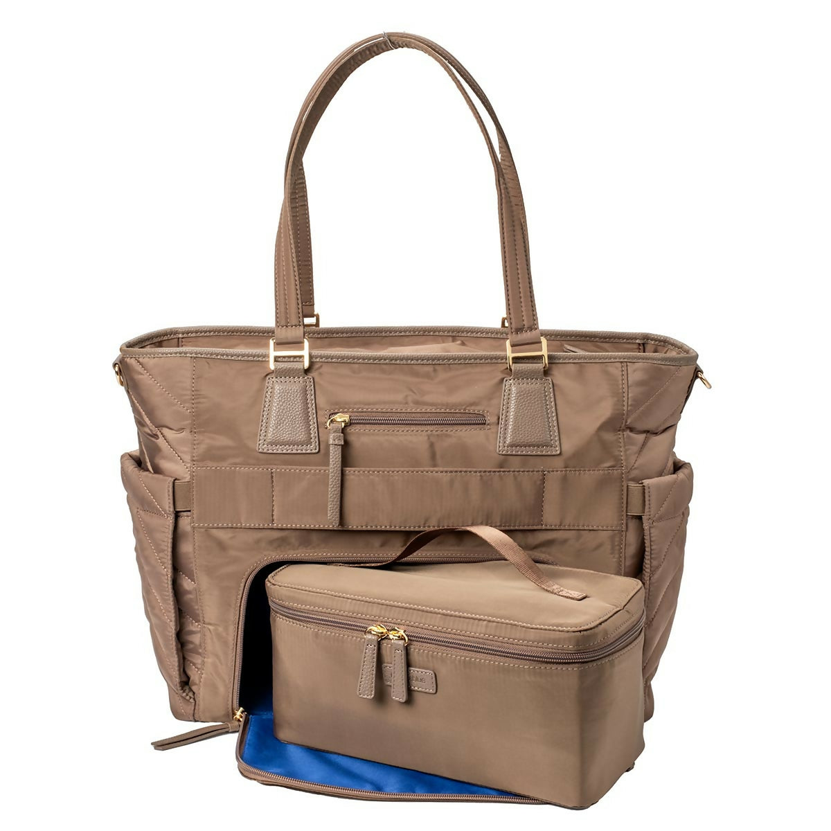 MinkeeBlue Puffer Ella Tote with Lunch & Shoe Bag