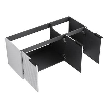Contemporary Wall Mounted Bathroom Vanity With Resin Double Sink