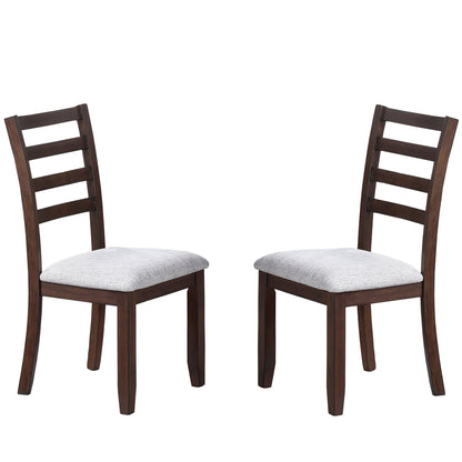 Ladder Back Design Dining Chairs (Set of 2) - Walnut