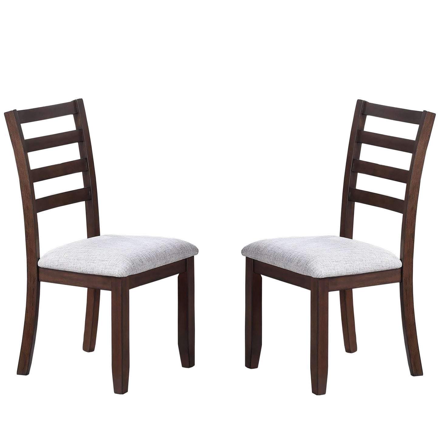 6 Piece Dining Set Table With Storage Ladder Back Chairs And Bench - Walnut
