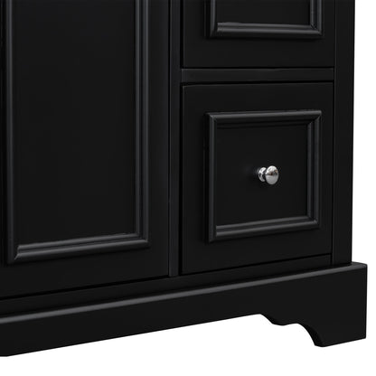 Bathroom Vanity With Sink, Soft-Close Doors, Adjustable U-Shelf, 3 Drawers