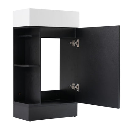 Modern Bathroom Vanity With Sink And 2 Tier Shelf