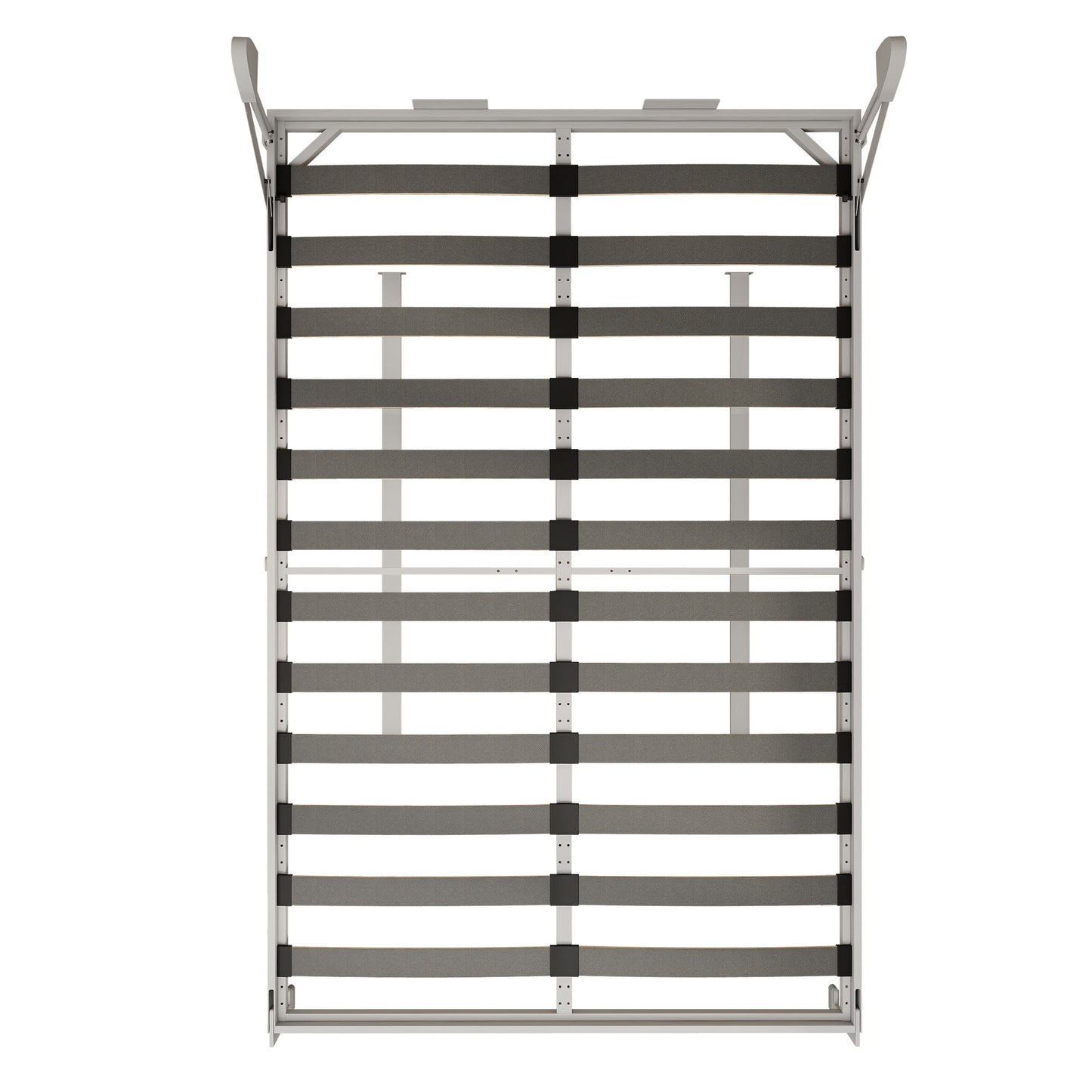 Queen Size Cabinet Wall Bed Mechanism With Desk Panel - Gray