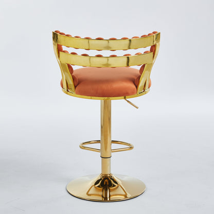 Modern Bar Chair With Iron Tube Legs, Soft Cushions And Comfortable Backrest (Set of 2)