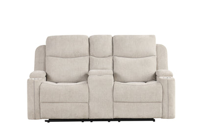 Galya - 3 Piece Living Room Set Sofa Loveseat Chair - Light Gray