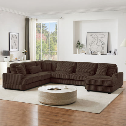 Oversized Sectional Sofa U - Shaped Sofa Couch Modern Sofa Upholstered In Soft With A Chaise Lounge For Living Room