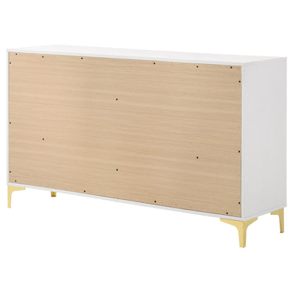 Karena - Rectangular 6 Drawer Dresser - White