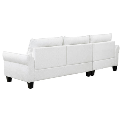 Granholm - Upholstered Curved Arm Sectional Sofa - White