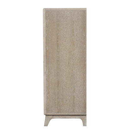 1 Piece Chest With Handles, Angled Legs, Ball Bearing Glides - Oak