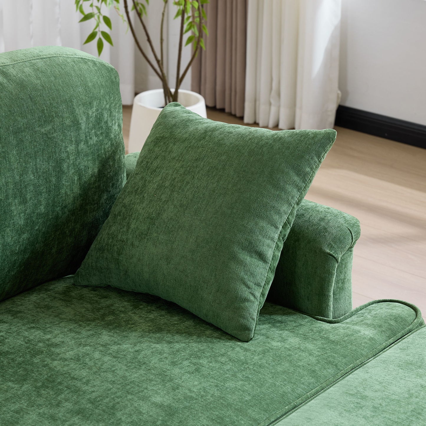 Cloud Sofa With Removable Ruffled Skirt With Ottoman And Flared Arms