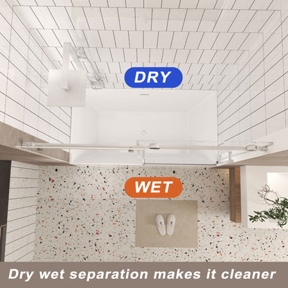 Frameless Shower Door, Smooth Sliding Tracks