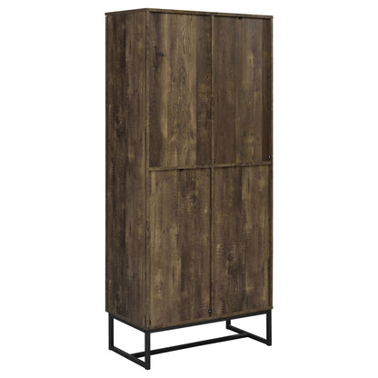 Gunderson - 8 Shelf Accent Cabinet - Oak
