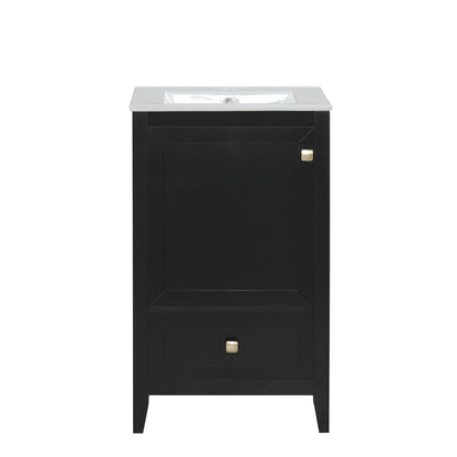 Bathroom Vanity With Sink, Soft Closing Cabinet Door, Storage Rack And Drawer