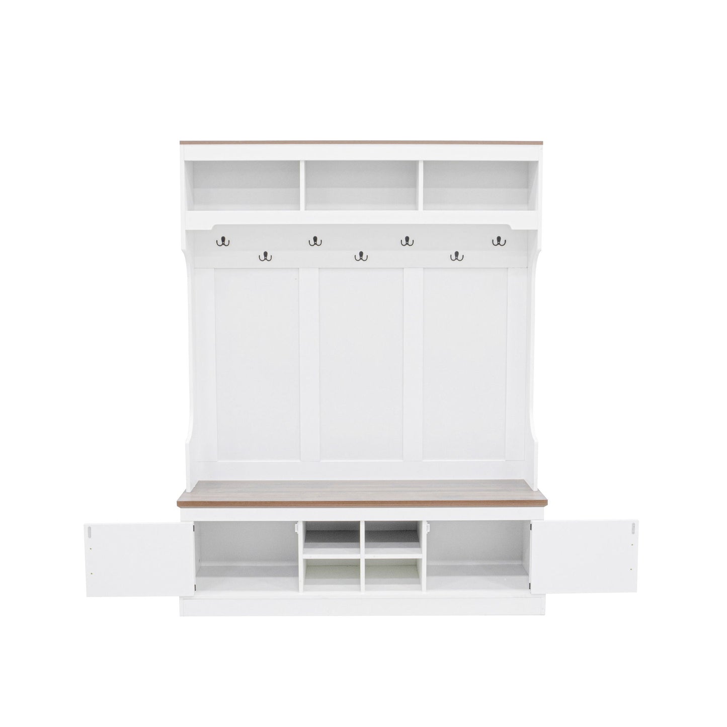 Farmhouse Hall Tree With Bench And Shoe Storage