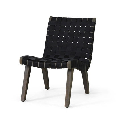 Lounge Chair With Stunning Rope Weave Design, (Set of 2) - Black